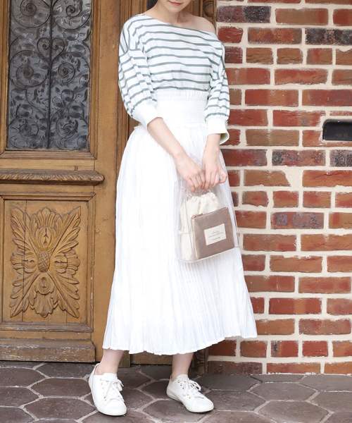 one after another NICE CLAUP（ワンアフターアナザーナイスクラップ）の「２way 綿ローンシャーリングスカート（スカート・レディース・ベージュ/ブラウン/レッド/オフホワイト・FREE）」の22枚目の写真