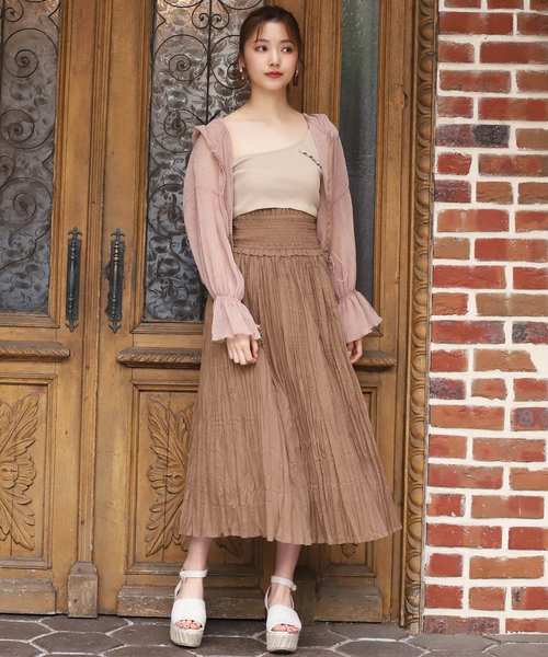 one after another NICE CLAUP（ワンアフターアナザーナイスクラップ）の「２way 綿ローンシャーリングスカート（スカート・レディース・ベージュ/ブラウン/レッド/オフホワイト・FREE）」の18枚目の写真