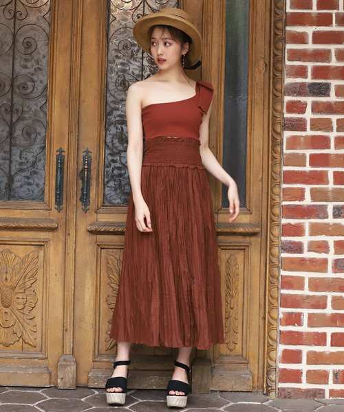 one after another NICE CLAUP（ワンアフターアナザーナイスクラップ）の「２way 綿ローンシャーリングスカート（スカート・レディース・ベージュ/ブラウン/レッド/オフホワイト・FREE）」の13枚目の写真