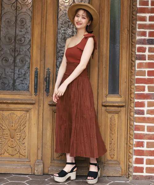 one after another NICE CLAUP（ワンアフターアナザーナイスクラップ）の「２way 綿ローンシャーリングスカート（スカート・レディース・ベージュ/ブラウン/レッド/オフホワイト・FREE）」の12枚目の写真