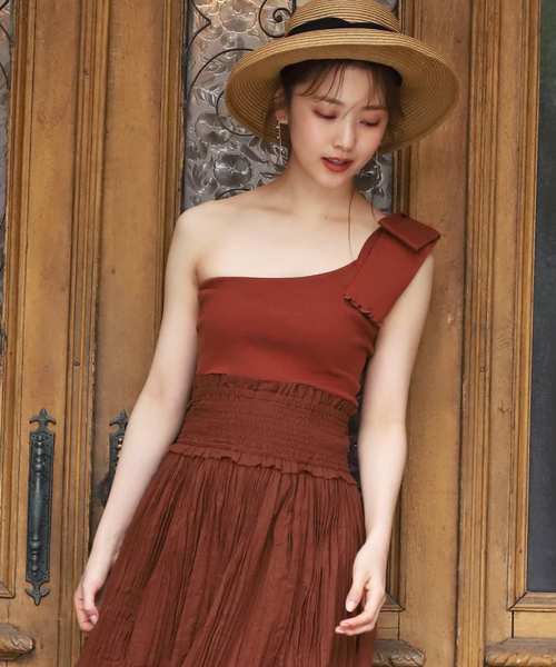 one after another NICE CLAUP（ワンアフターアナザーナイスクラップ）の「２way 綿ローンシャーリングスカート（スカート・レディース・ベージュ/ブラウン/レッド/オフホワイト・FREE）」の10枚目の写真