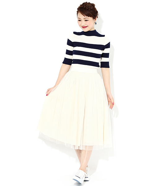 Ray BEAMS（レイビームス）の「○Ray BEAMS / リブ編み ハイネック（ニット/セーター・レディース・レッド/インディゴブルー/ネイビー・ONE SIZE）」の8枚目の写真