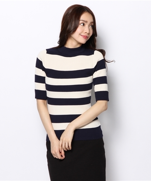 Ray BEAMS（レイビームス）の「○Ray BEAMS / リブ編み ハイネック（ニット/セーター・レディース・レッド/インディゴブルー/ネイビー・ONE SIZE）」の9枚目の写真