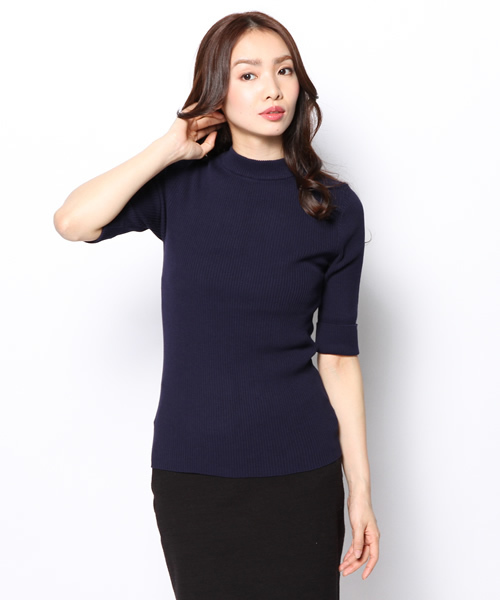 Ray BEAMS（レイビームス）の「○Ray BEAMS / リブ編み ハイネック（ニット/セーター・レディース・レッド/インディゴブルー/ネイビー・ONE SIZE）」の11枚目の写真