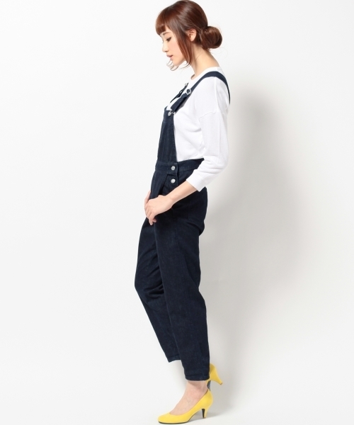 Another Edition(アナザーエディション)の「AE C DNM OVERALL Я# ◆(サロペット/オーバーオール・レディース・ブラック/ネイビー・SMALL/MEDIUM)」の3枚目の写真
