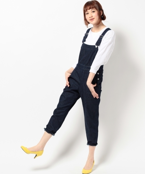 Another Edition(アナザーエディション)の「AE C DNM OVERALL Я# ◆(サロペット/オーバーオール・レディース・ブラック/ネイビー・SMALL/MEDIUM)」の14枚目の写真