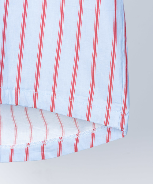 YARD PLUS（ヤードプリュス）の「YARD PLUS ストライプドローBIGシャツ（シャツ/ブラウス・メンズ・ホワイト/ブルー・LARGE/MEDIUM）」の10枚目の写真