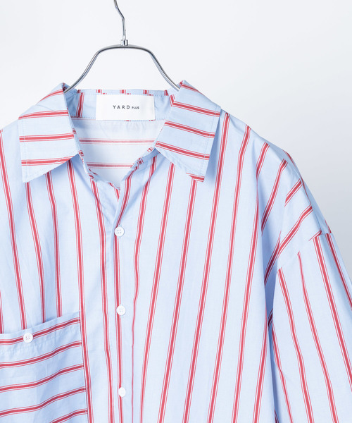 YARD PLUS（ヤードプリュス）の「YARD PLUS ストライプドローBIGシャツ（シャツ/ブラウス・メンズ・ホワイト/ブルー・LARGE/MEDIUM）」の17枚目の写真