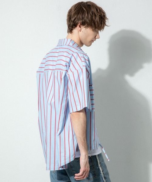 YARD PLUS（ヤードプリュス）の「YARD PLUS ストライプドローBIGシャツ（シャツ/ブラウス・メンズ・ホワイト/ブルー・LARGE/MEDIUM）」の21枚目の写真