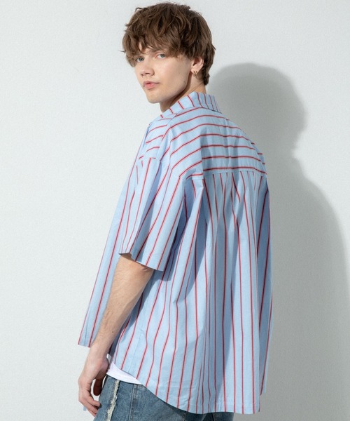 YARD PLUS（ヤードプリュス）の「YARD PLUS ストライプドローBIGシャツ（シャツ/ブラウス・メンズ・ホワイト/ブルー・LARGE/MEDIUM）」の20枚目の写真