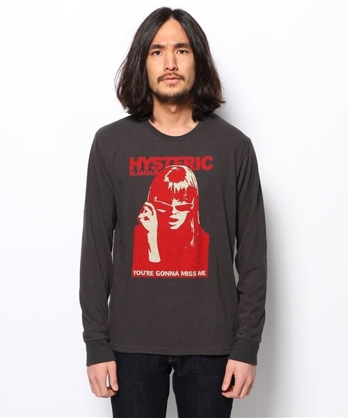 HYSTERIC GLAMOUR（ヒステリックグラマー）の「GONNA MISS ME pt T-SH（Tシャツ/カットソー・メンズ・チャコールグレー/ホワイト/パープル・LARGE/SMALL/MEDIUM）」の4枚目の写真