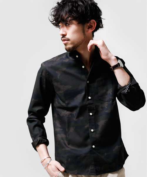 NANO universe（ナノユニバース）の「オリジナルメイサイプリントシャツ（シャツ/ブラウス・メンズ・ベージュ/チャコール/カーキ/ダークブルー・SMALL/X-LARGE/MEDIUM/LARGE）」の3枚目の写真