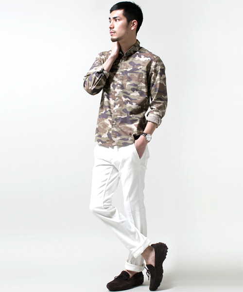 NANO universe（ナノユニバース）の「オリジナルメイサイプリントシャツ（シャツ/ブラウス・メンズ・ベージュ/チャコール/カーキ/ダークブルー・SMALL/X-LARGE/MEDIUM/LARGE）」の15枚目の写真