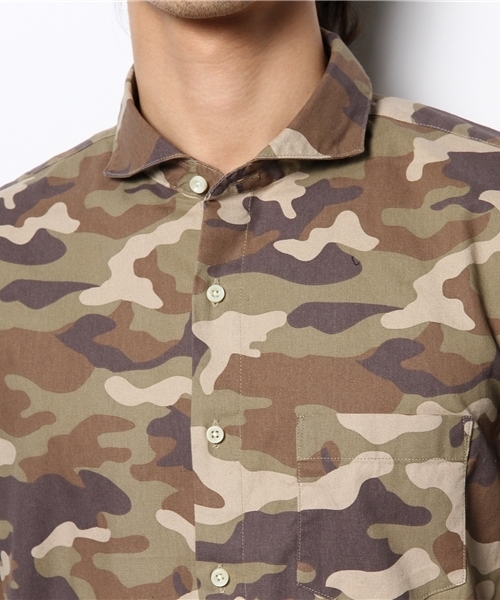 NANO universe（ナノユニバース）の「オリジナルメイサイプリントシャツ（シャツ/ブラウス・メンズ・ベージュ/チャコール/カーキ/ダークブルー・SMALL/X-LARGE/MEDIUM/LARGE）」の6枚目の写真