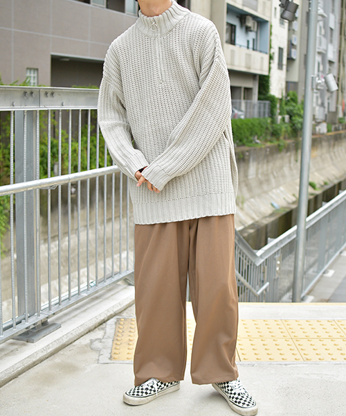 kutir(クティール)の「ハーフジップビッグニット(ニット/セーター・メンズ・ブラック/ベージュ/アイボリー・MEDIUM/LARGE/X-LARGE)」の18枚目の写真