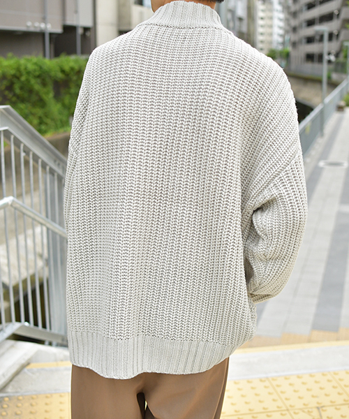 kutir(クティール)の「ハーフジップビッグニット(ニット/セーター・メンズ・ブラック/ベージュ/アイボリー・MEDIUM/LARGE/X-LARGE)」の12枚目の写真