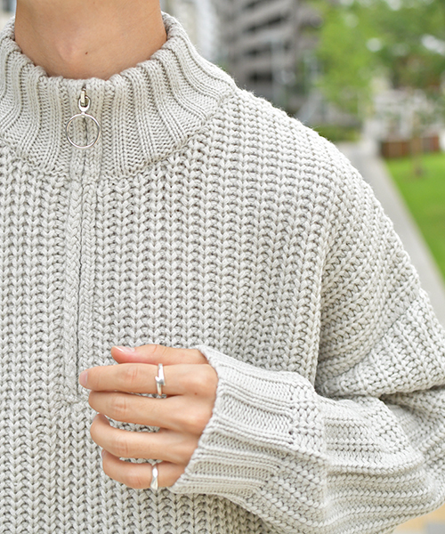 kutir(クティール)の「ハーフジップビッグニット(ニット/セーター・メンズ・ブラック/ベージュ/アイボリー・MEDIUM/LARGE/X-LARGE)」の22枚目の写真