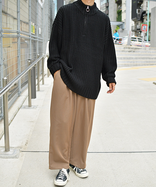 kutir(クティール)の「ハーフジップビッグニット(ニット/セーター・メンズ・ブラック/ベージュ/アイボリー・MEDIUM/LARGE/X-LARGE)」の4枚目の写真