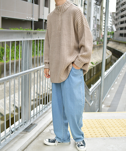 kutir(クティール)の「ハーフジップビッグニット(ニット/セーター・メンズ・ブラック/ベージュ/アイボリー・MEDIUM/LARGE/X-LARGE)」の13枚目の写真