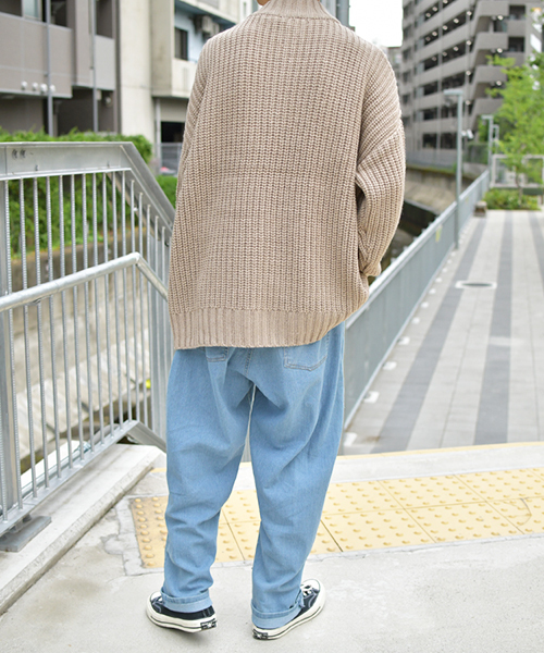 kutir(クティール)の「ハーフジップビッグニット(ニット/セーター・メンズ・ブラック/ベージュ/アイボリー・MEDIUM/LARGE/X-LARGE)」の5枚目の写真