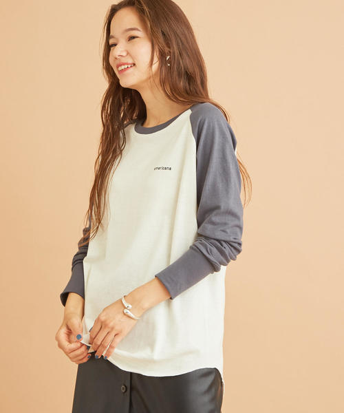 BEAUTY&YOUTH UNITED ARROWS(ビューティーアンドユースユナイテッドアローズ)の「【別注】<Americana(アメリカーナ)>ベースボールTシャツΨ:◆(Tシャツ/カットソー・レディース・オリーブ/ダークグレー/パープル・FREE)」の16枚目の写真