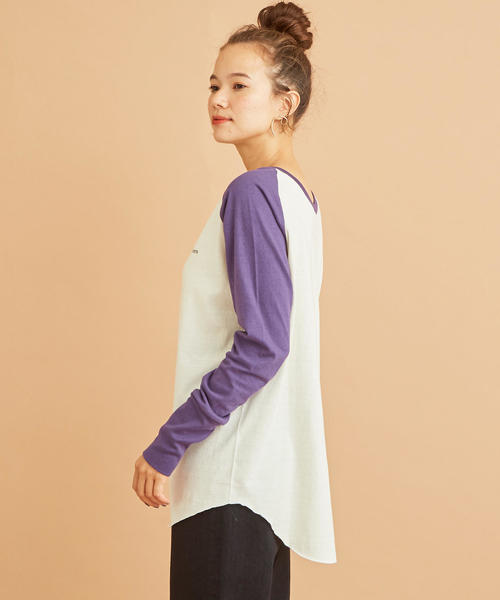 BEAUTY&YOUTH UNITED ARROWS(ビューティーアンドユースユナイテッドアローズ)の「【別注】<Americana(アメリカーナ)>ベースボールTシャツΨ:◆(Tシャツ/カットソー・レディース・オリーブ/ダークグレー/パープル・FREE)」の21枚目の写真