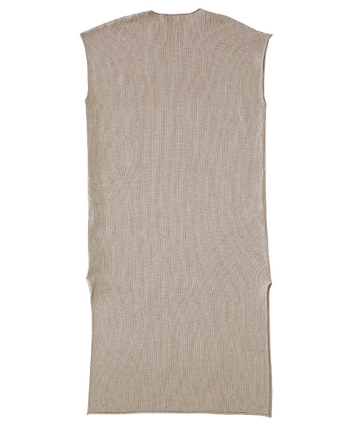 select MOCA（セレクトモカ）の「リブロングノースリーブニットワンピース/クルーネックサイドスリットニットワンピース（ワンピース・レディース・ブラック/ベージュ/ライトベージュ・FREE）」の9枚目の写真