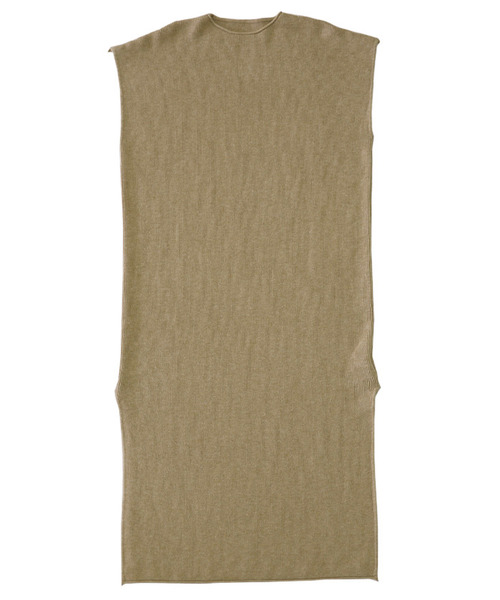 select MOCA（セレクトモカ）の「リブロングノースリーブニットワンピース/クルーネックサイドスリットニットワンピース（ワンピース・レディース・ブラック/ベージュ/ライトベージュ・FREE）」の7枚目の写真