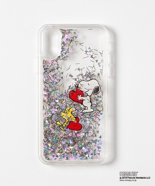 SMIR NASLI(サミールナスリ)の「【PEANUTS】別注Glitter Mobile X/XS / 別注グリッターモバイル(スマホケース/カバー・レディース・ベージュ/ホワイト・フリ-)」の2枚目の写真