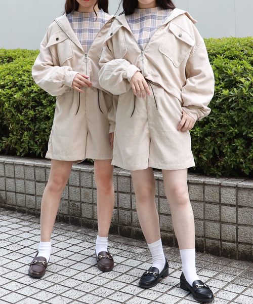 PairPair（ペアペア）の「コーデュロイ紐ベルト付きショートパンツ（その他パンツ・レディース・ライトブラウン/ライトグレー/アイボリー・FREE）」の4枚目の写真