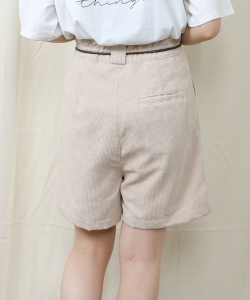 PairPair（ペアペア）の「コーデュロイ紐ベルト付きショートパンツ（その他パンツ・レディース・ライトブラウン/ライトグレー/アイボリー・FREE）」の15枚目の写真