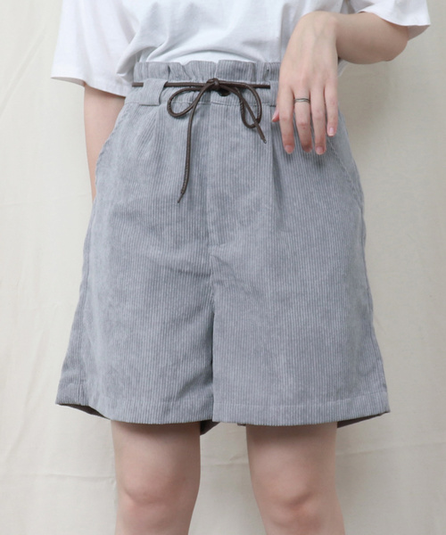 PairPair（ペアペア）の「コーデュロイ紐ベルト付きショートパンツ（その他パンツ・レディース・ライトブラウン/ライトグレー/アイボリー・FREE）」の20枚目の写真