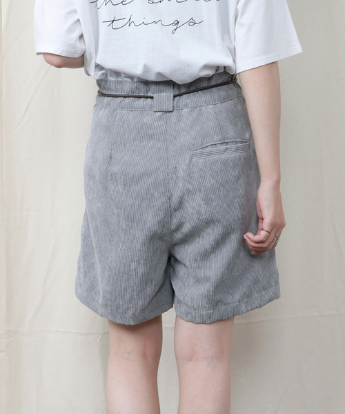PairPair（ペアペア）の「コーデュロイ紐ベルト付きショートパンツ（その他パンツ・レディース・ライトブラウン/ライトグレー/アイボリー・FREE）」の22枚目の写真
