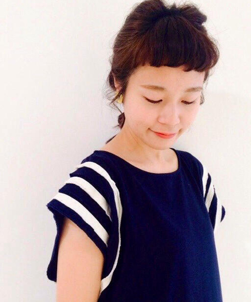 Kastane（カスタネ）の「【Kastane】断ち切りライン袖T（Tシャツ/カットソー・レディース・カーキ/ネイビー/オフホワイト・FREE）」の3枚目の写真