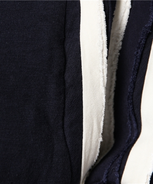 Kastane（カスタネ）の「【Kastane】断ち切りライン袖T（Tシャツ/カットソー・レディース・カーキ/ネイビー/オフホワイト・FREE）」の8枚目の写真