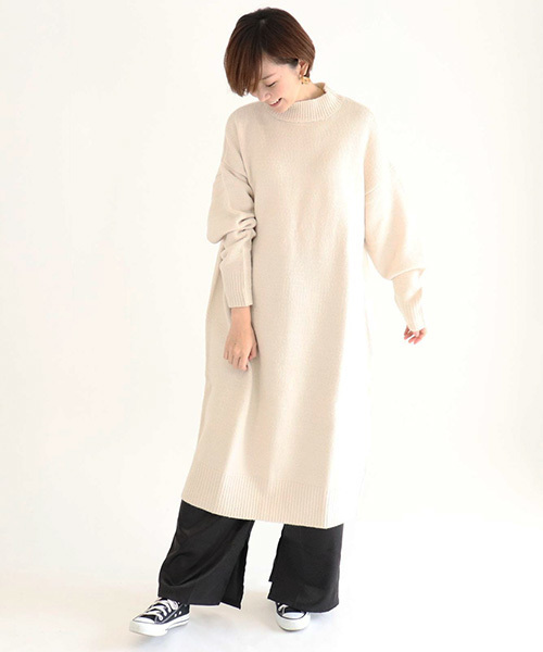 tiptop（ティップトップ）の「<pocket>【ZOZO限定アイテム】バックスリットハイネックワンピース（ワンピース・レディース・ブラック/ベージュ/ブラウン/アイボリー・FREE）」の5枚目の写真