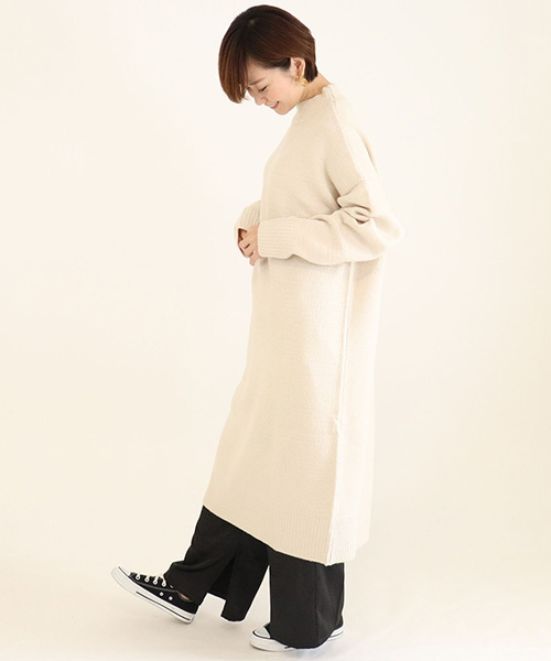 tiptop（ティップトップ）の「<pocket>【ZOZO限定アイテム】バックスリットハイネックワンピース（ワンピース・レディース・ブラック/ベージュ/ブラウン/アイボリー・FREE）」の6枚目の写真