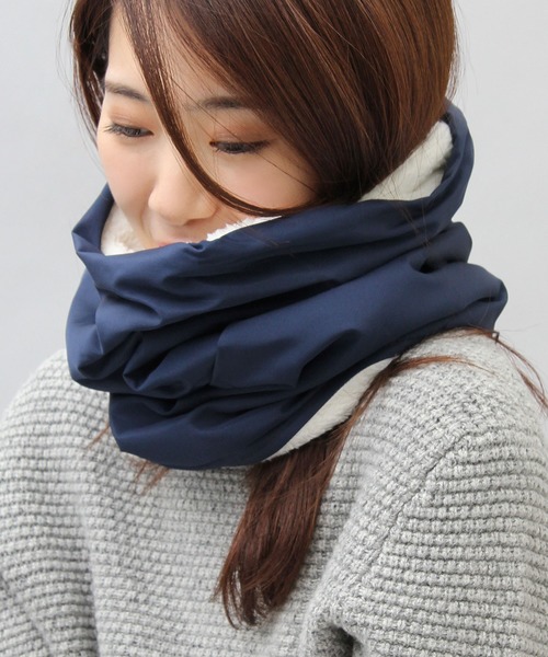 A.M.S.（エーエムエス）の「撥水加工 ポリエステル 2WAY 裏ボア ハイネックウォーマー（ネックウォーマー/スヌード・メンズ・ベージュ/ブラック/グリーン/ネイビー/カーキ/カモフラージュ/キャメル/ブルー/グレー/ブルー系その他/オフホワイト・FREE）」の7枚目の写真