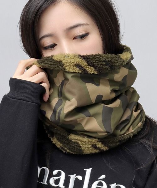 A.M.S.（エーエムエス）の「撥水加工 ポリエステル 2WAY 裏ボア ハイネックウォーマー（ネックウォーマー/スヌード・メンズ・ベージュ/ブラック/グリーン/ネイビー/カーキ/カモフラージュ/キャメル/ブルー/グレー/ブルー系その他/オフホワイト・FREE）」の11枚目の写真