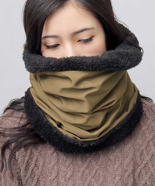 A.M.S.（エーエムエス）の「撥水加工 ポリエステル 2WAY 裏ボア ハイネックウォーマー（ネックウォーマー/スヌード・メンズ・ベージュ/ブラック/グリーン/ネイビー/カーキ/カモフラージュ/キャメル/ブルー/グレー/ブルー系その他/オフホワイト・FREE）」の21枚目の写真