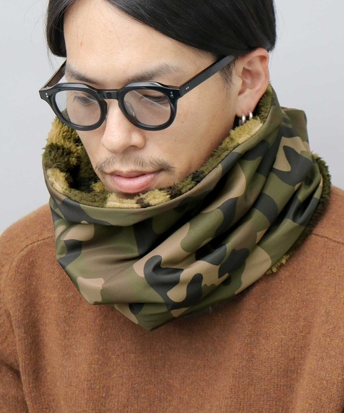 A.M.S.（エーエムエス）の「撥水加工 ポリエステル 2WAY 裏ボア ハイネックウォーマー（ネックウォーマー/スヌード・メンズ・ベージュ/ブラック/グリーン/ネイビー/カーキ/カモフラージュ/キャメル/ブルー/グレー/ブルー系その他/オフホワイト・FREE）」の16枚目の写真