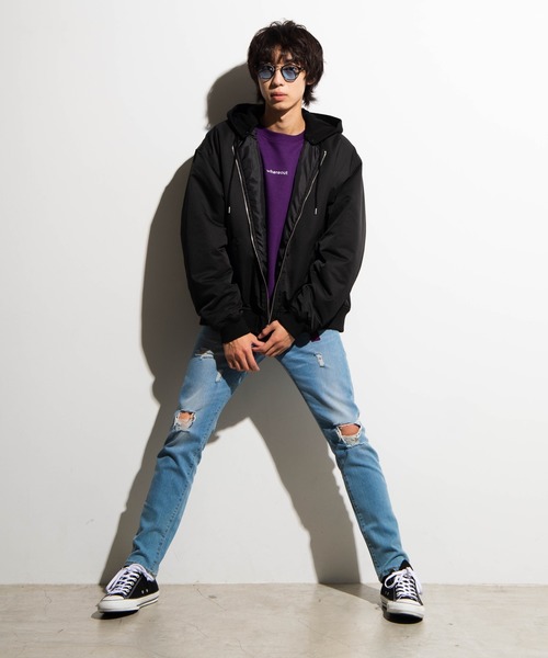 WEGO(ウィゴー)の「WEGO/フード付きMA-1(MA-1・メンズ・ブラック/カーキ/ベージュ・MEDIUM/LARGE)」の8枚目の写真