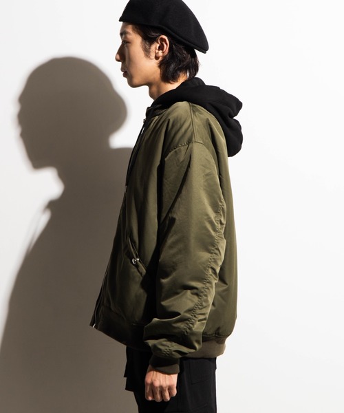 WEGO(ウィゴー)の「WEGO/フード付きMA-1(MA-1・メンズ・ブラック/カーキ/ベージュ・MEDIUM/LARGE)」の11枚目の写真