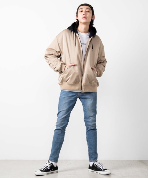 WEGO(ウィゴー)の「WEGO/フード付きMA-1(MA-1・メンズ・ブラック/カーキ/ベージュ・MEDIUM/LARGE)」の19枚目の写真