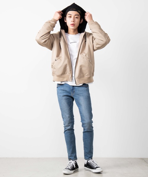 WEGO(ウィゴー)の「WEGO/フード付きMA-1(MA-1・メンズ・ブラック/カーキ/ベージュ・MEDIUM/LARGE)」の21枚目の写真