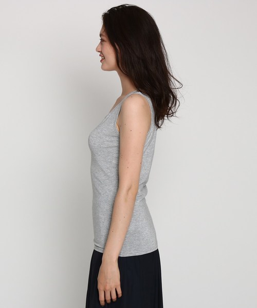 INDIVI（インディヴィ）の「[L]【マシンウォッシュ】バッククロスラメタンクトップ（タンクトップ・レディース・ブラック/ネイビー/ライトベージュ/チャコール・15 /13/19）」の7枚目の写真