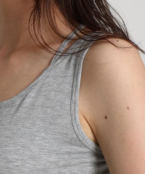 INDIVI（インディヴィ）の「[L]【マシンウォッシュ】バッククロスラメタンクトップ（タンクトップ・レディース・ブラック/ネイビー/ライトベージュ/チャコール・15 /13/19）」の10枚目の写真