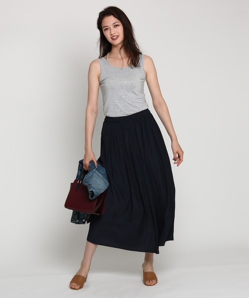 INDIVI（インディヴィ）の「[L]【マシンウォッシュ】バッククロスラメタンクトップ（タンクトップ・レディース・ブラック/ネイビー/ライトベージュ/チャコール・15 /13/19）」の13枚目の写真
