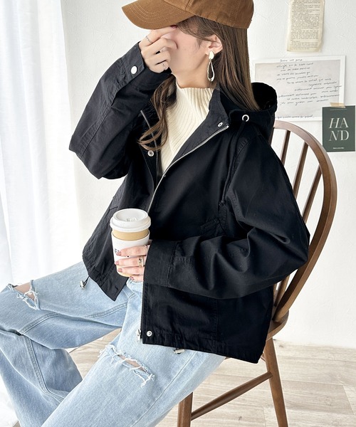 セール】さらっと羽織れる。ラウンドヘムマウンテンパーカー