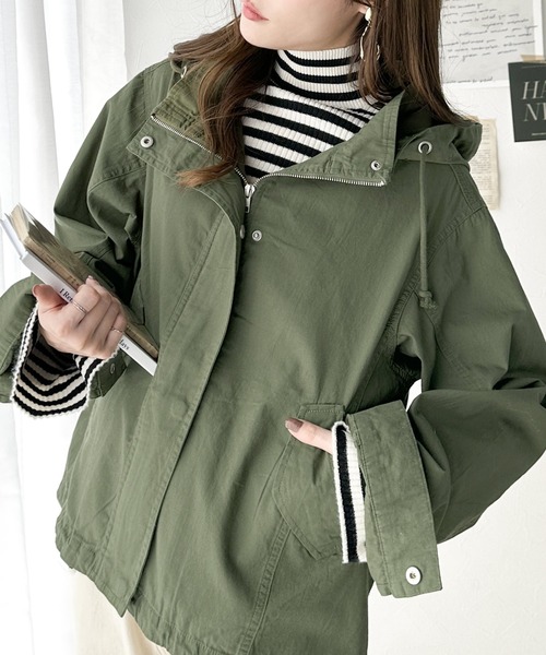 セール】さらっと羽織れる。ラウンドヘムマウンテンパーカー